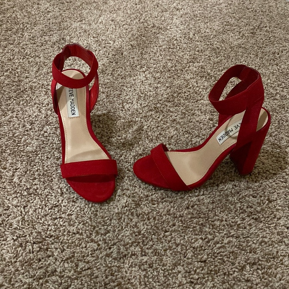 Steve Madden Red Block Heel